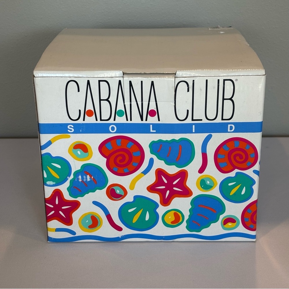 VINTAGE 90s CABANA CLUB Set of 4 Insulated Blue Plastic Tumblers NIB‎